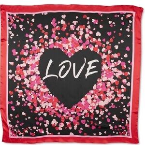 Giani Bernini Heart Pattern Love Scarf - Black and Red